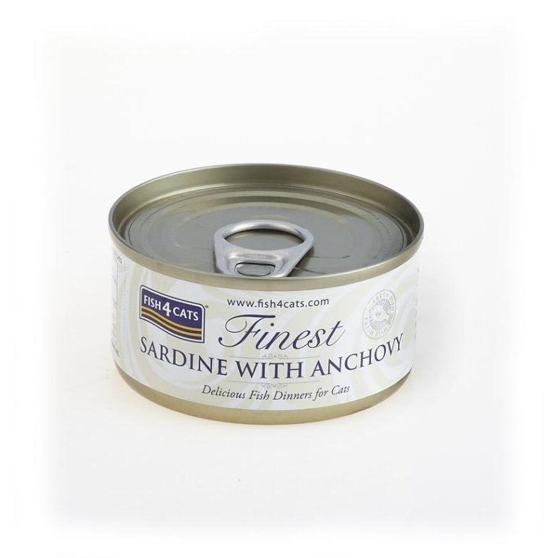 Comida hÚmeda para gatos fish4cats sardine with anchovy 70g