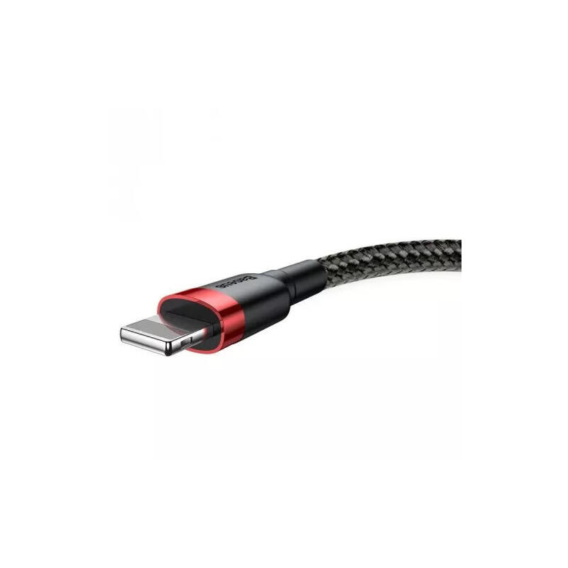 Baseus lightning cafule cable 2.4a 0.5m red + black (calklf-a19)