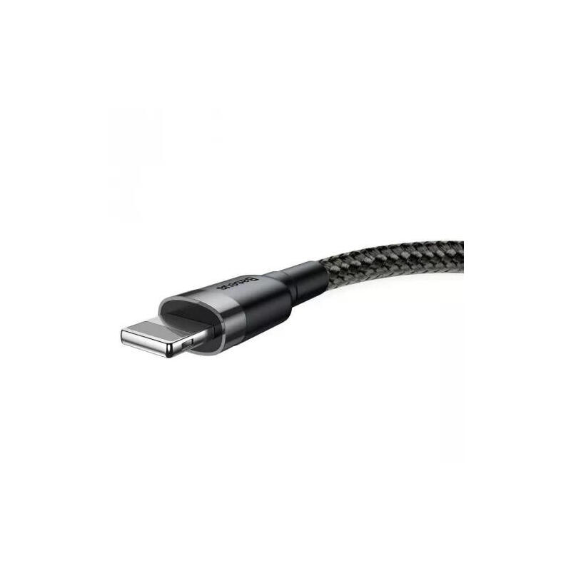 Baseus lightning cafule cable 2.4a 0.5m gray + black (calklf-ag1)