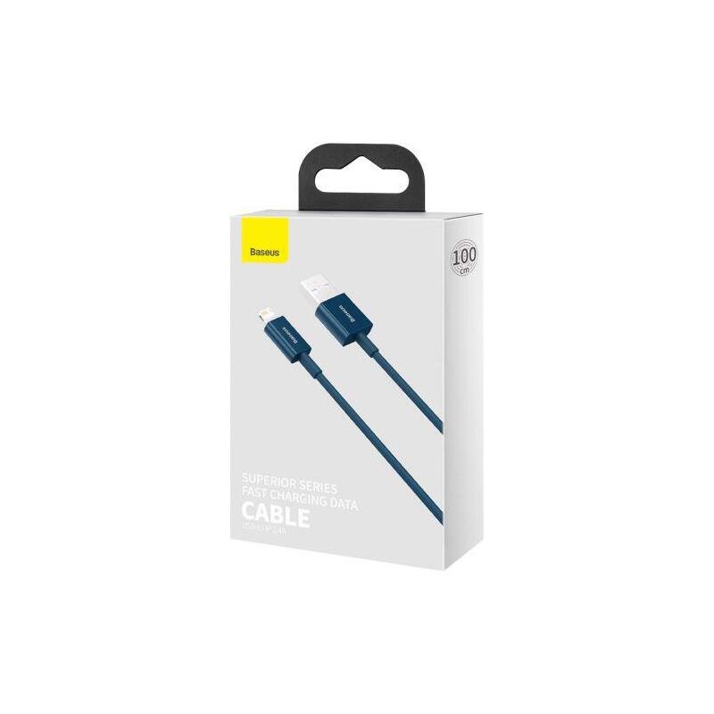 Baseus lightning superior series cable, fast charging, data 2.4a, 1m blue (calys-a03)