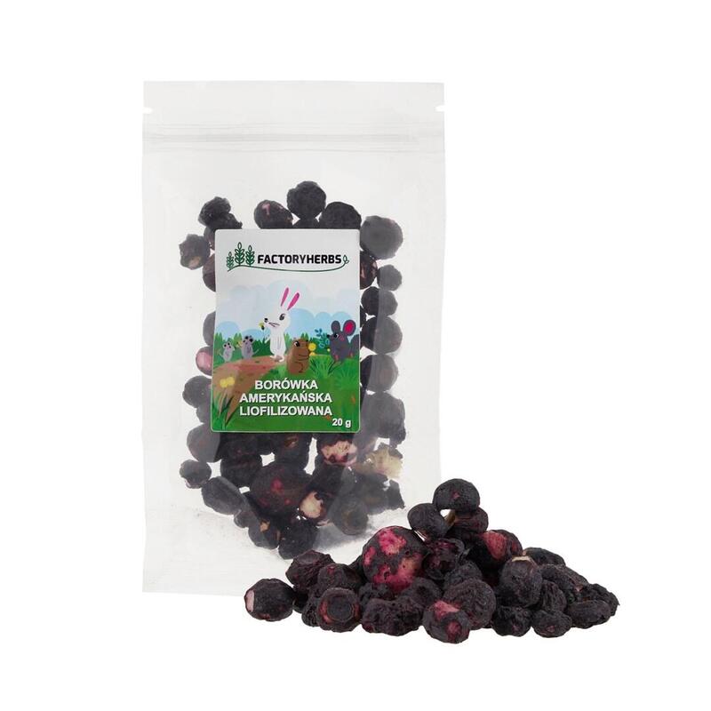 Factory herbs freeze-dried blueberries – golosina para roedores y conejos – 10g