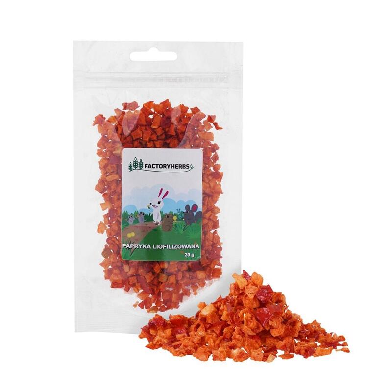 Factory herbs freeze-dried peppers – golosina para roedores y conejos – 20g