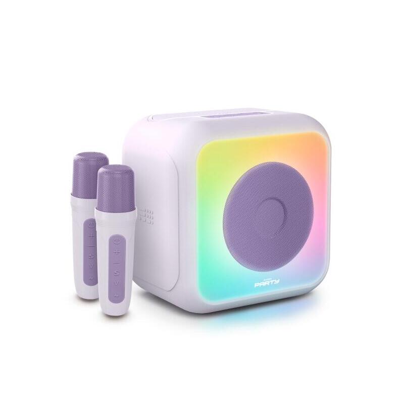 Bigben altavoz bluetooth – dos microfonos inalambricos – potencia musical 30w –  color lila