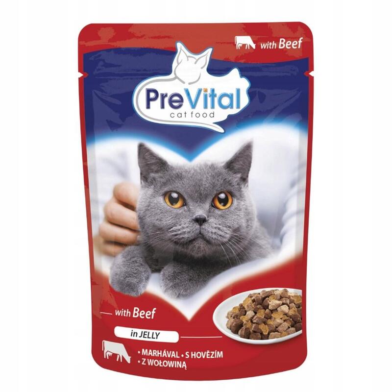 Prevital carne de res en gelatina para gatos 100g