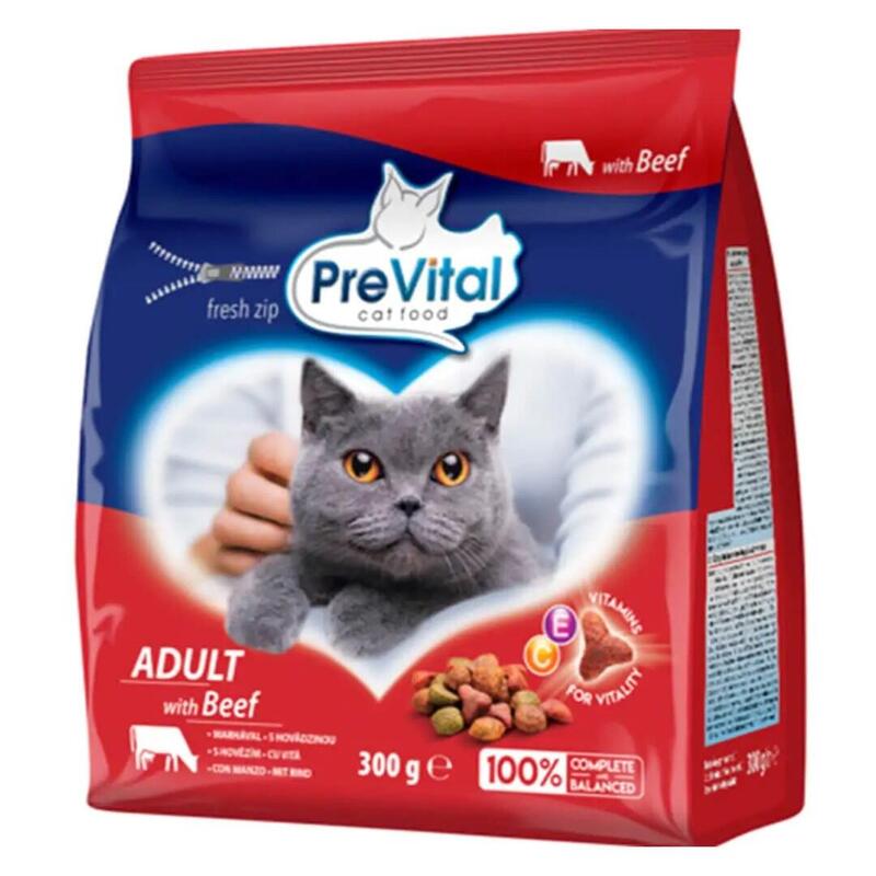 Comida seca para gatos prevital adult beef  300g