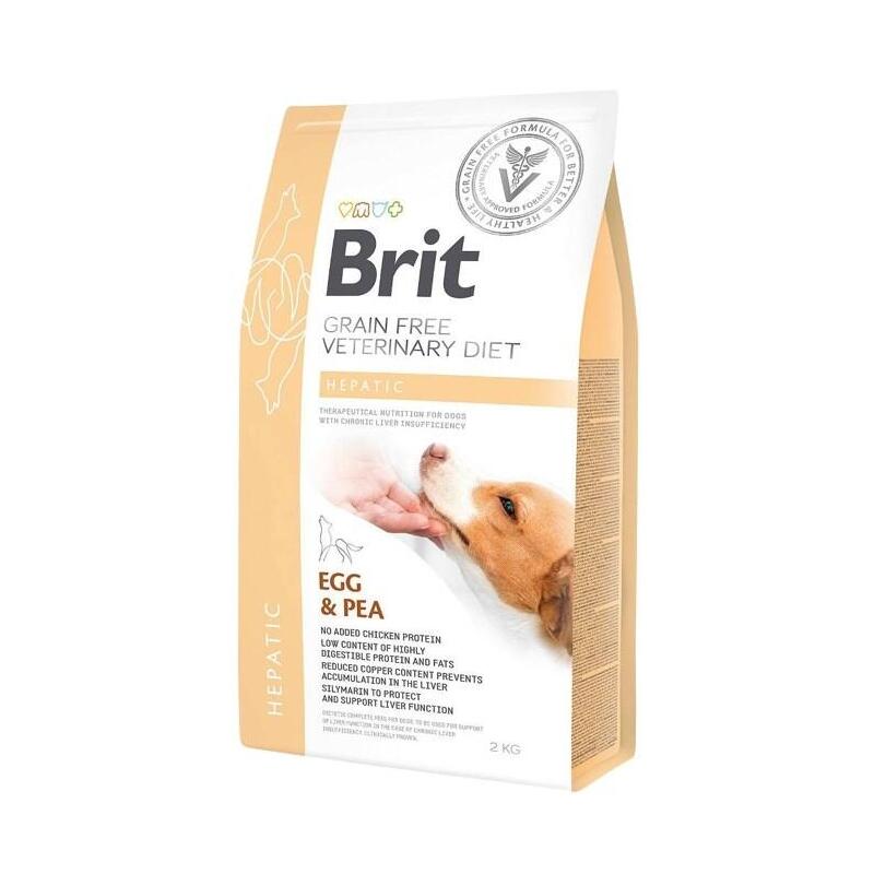 Comida seca para perros brit grain free veterinary diet hepatic egg&pea  2 kg