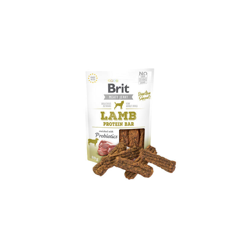 Golosina para perros brit jerky lamb protein bar – cordero  80 g