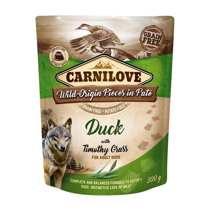 Carnilove dog pouch duck & timothy grass – comida hÚmeda para perros – 300g