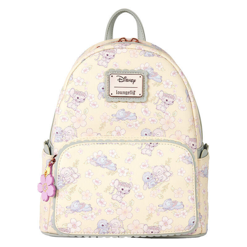 Mochila cherry blossom stitch disney loungefly 26cm