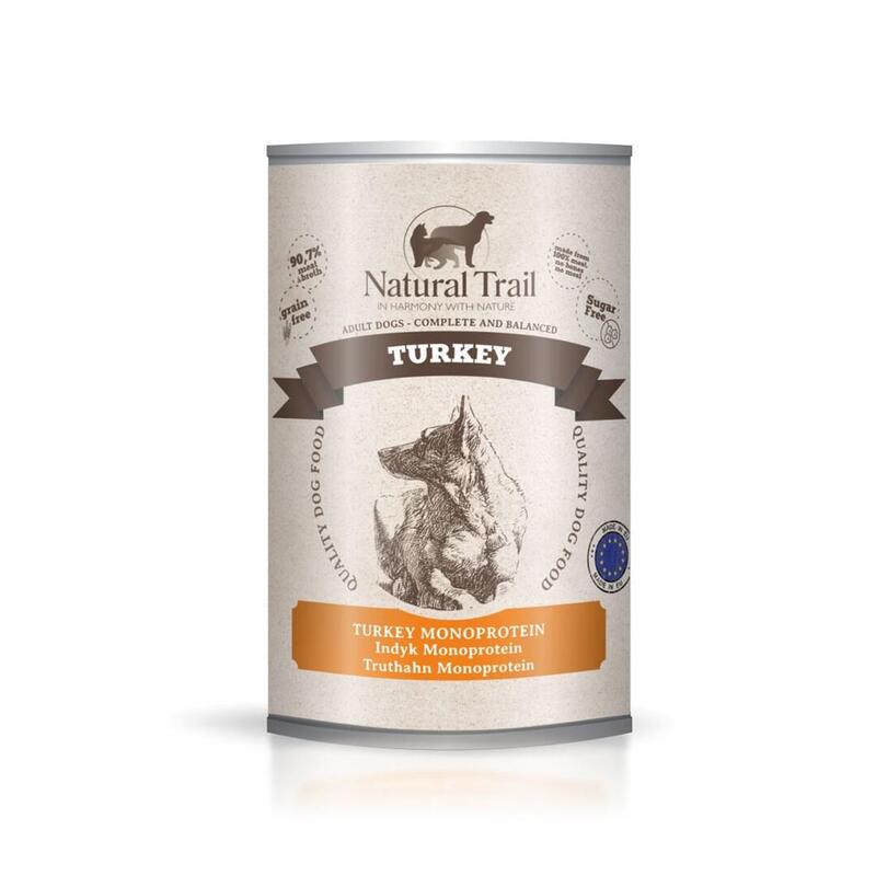 Comida hÚmeda para perros natural trail pavo  400g