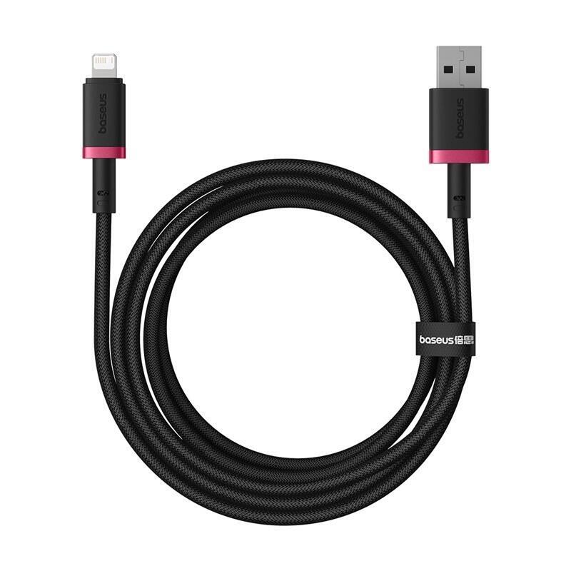 Baseus dura cable de carga rÁpida de tipo a a ip 2,4 a 2 m negro, rojo