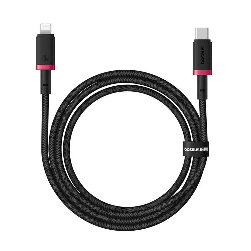 Baseus dura cable de carga rÁpida tipo c para ip 20 w 1 m negro, rojo