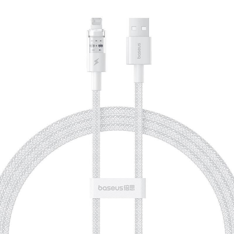 Baseus gem cable de carga rÁpida usb a ip 2,4a 1 m blanco
