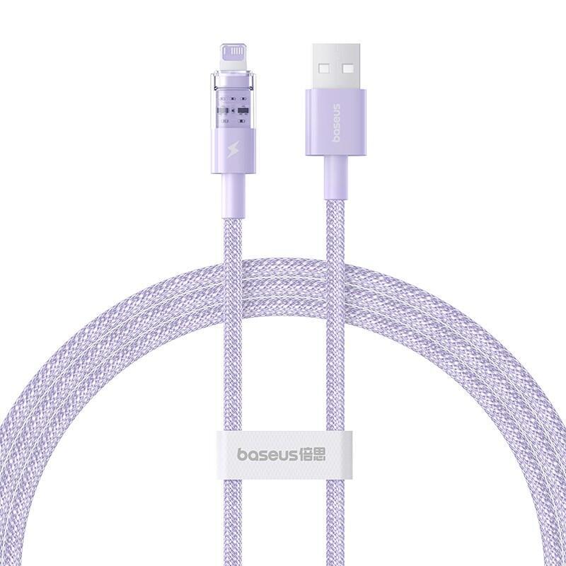 Baseus gem cable de carga rÁpida usb a ip 2,4a 1 m morado