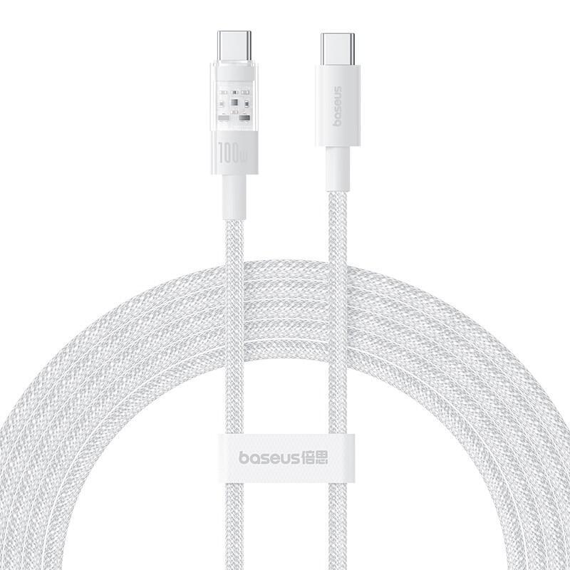 Baseus gem cable de carga rÁpida usb c a usb c 2 m 100 w blanco