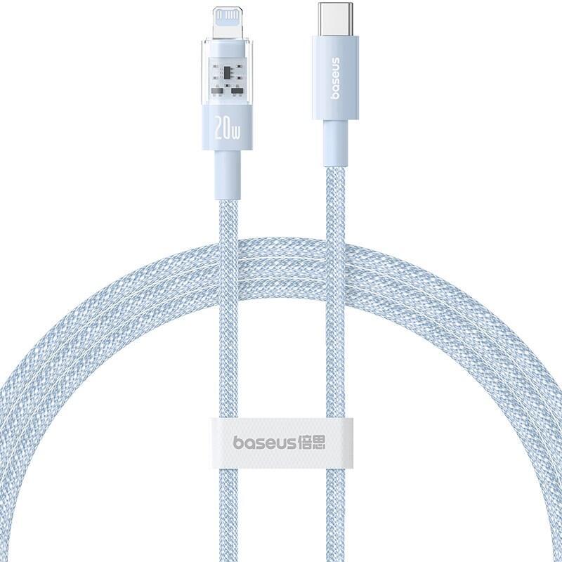 Baseus gem cable de carga rÁpida usb-c a ip 1 m 20 w azul