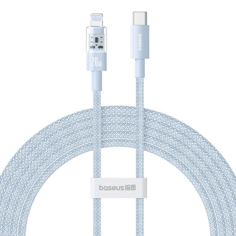 Baseus gem cable de carga rÁpida usb-c a ip 2 m 20 w azul