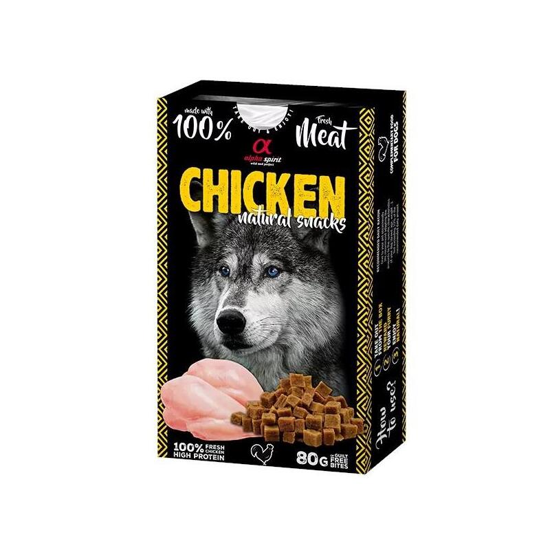 Premio para perros alpha spirit pollo natural snacks  80g