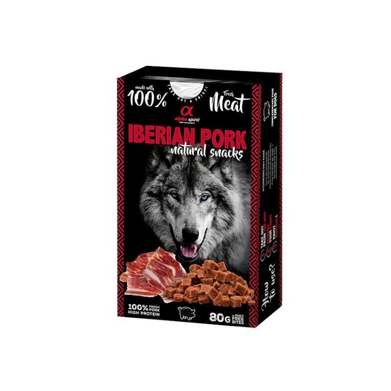 Alpha spirit cerdo ibÉrico natural snacks – premio para perros – 80g