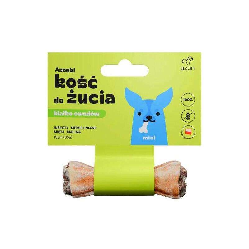 Premio para perros  azanki hueso con insectos y menta mini 10 cm