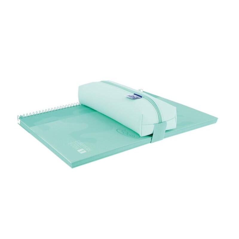 Oxford live & go estuche rectangular mediano – material acolchado – goma elastica para unirlo al cuaderno – azul