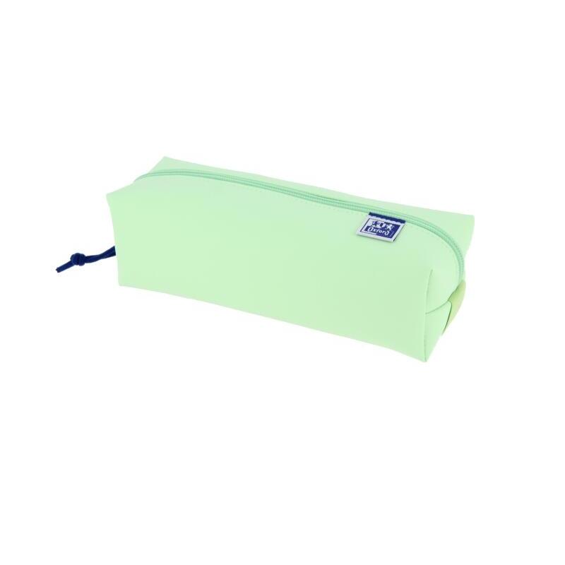 Oxford live & go estuche cuadrado grande – material acolchado – goma elastica para unirlo al cuaderno – verde