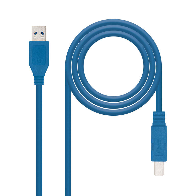 Nanocable cable de impresora usb-a 3.0 macho a usb-b macho 2m – azul