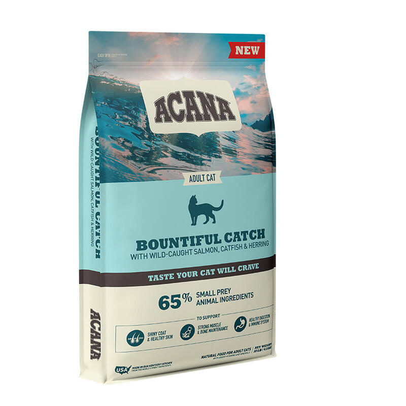 Acana bountiful catch alimento seco para gatos 1,8 kg adulto arenque, salmón