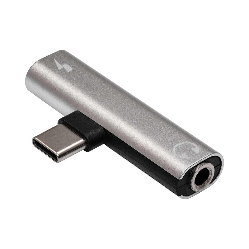 Adaptador akyga ak-ad-71 usb type c (m) / usb type c (f) / jack 3.5 mm dac