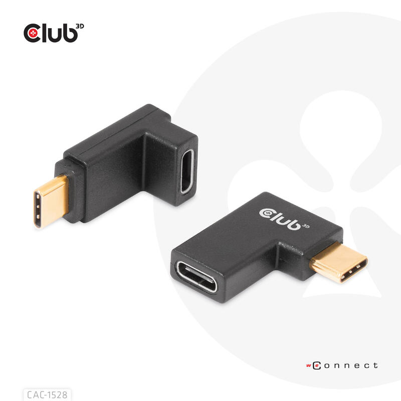 Adaptador club3d usb 3.2 tipo c  usb 3.2 tipo c en Ángulo m/h retail