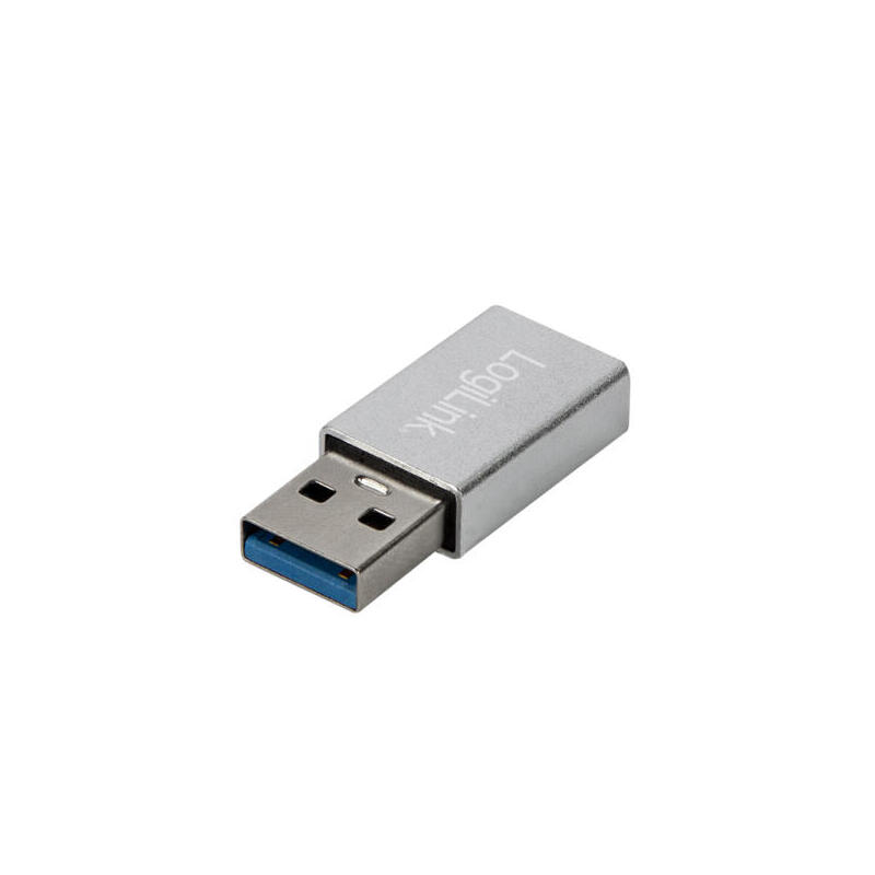 Adaptador logilink usb 3.2 gen1 tipo-c, usb-a/m a usb-c/f, plateado