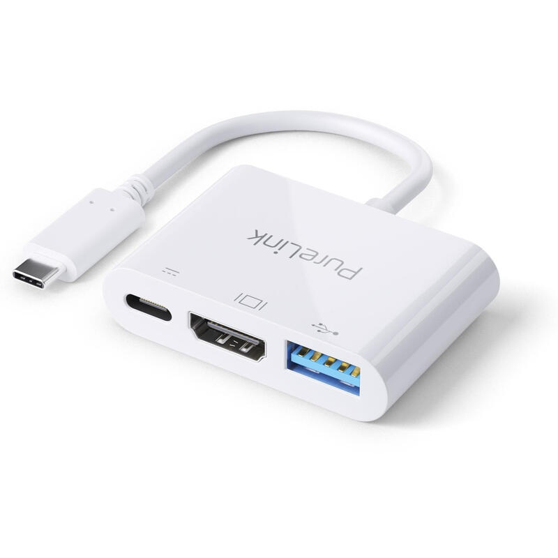 Adaptador purelink usb-c a multipuerto – iseries – blanco – 0.10m