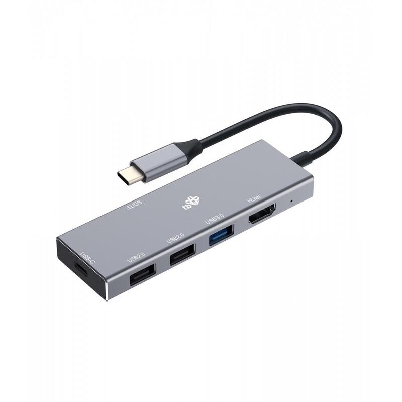 Adaptador usb c de tb hdmi usbx2 pd sd/tf