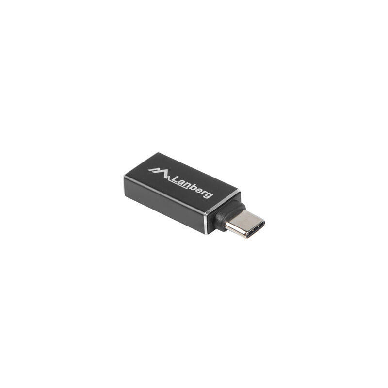 Adaptador usb lanberg ad-uc-ua-02 conector tipo usb-a 3.1 hembra a usb-c 3.1 macho negro