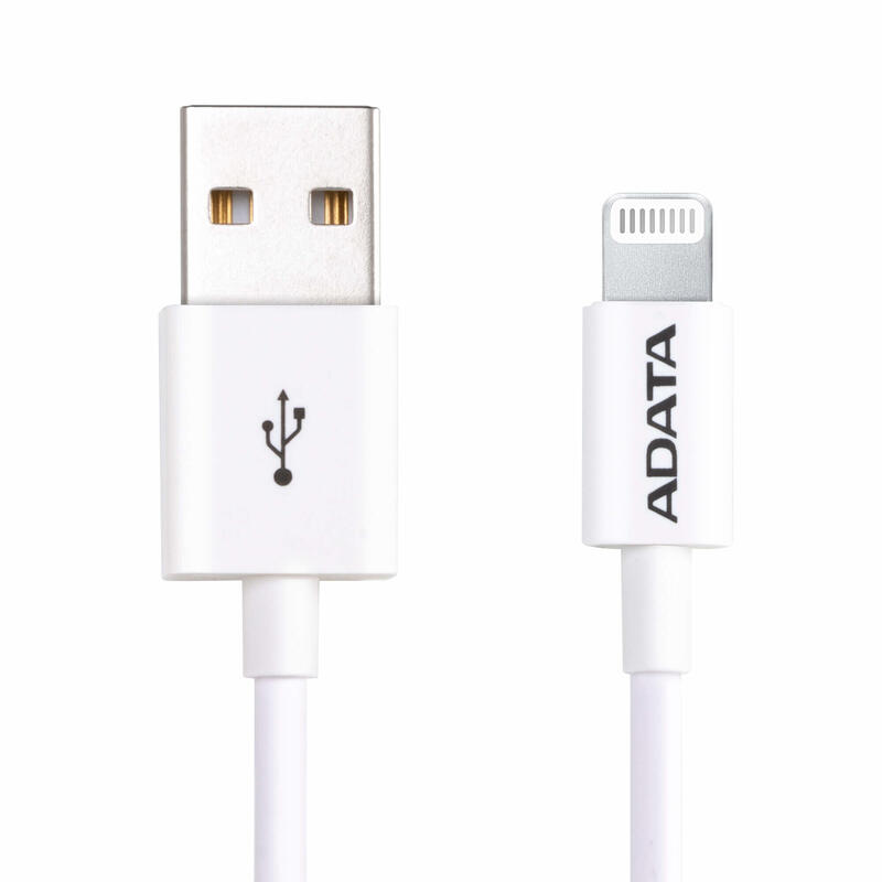 Adata usb- cable de carga lightning para apple (a-to-lt) (blanco)
