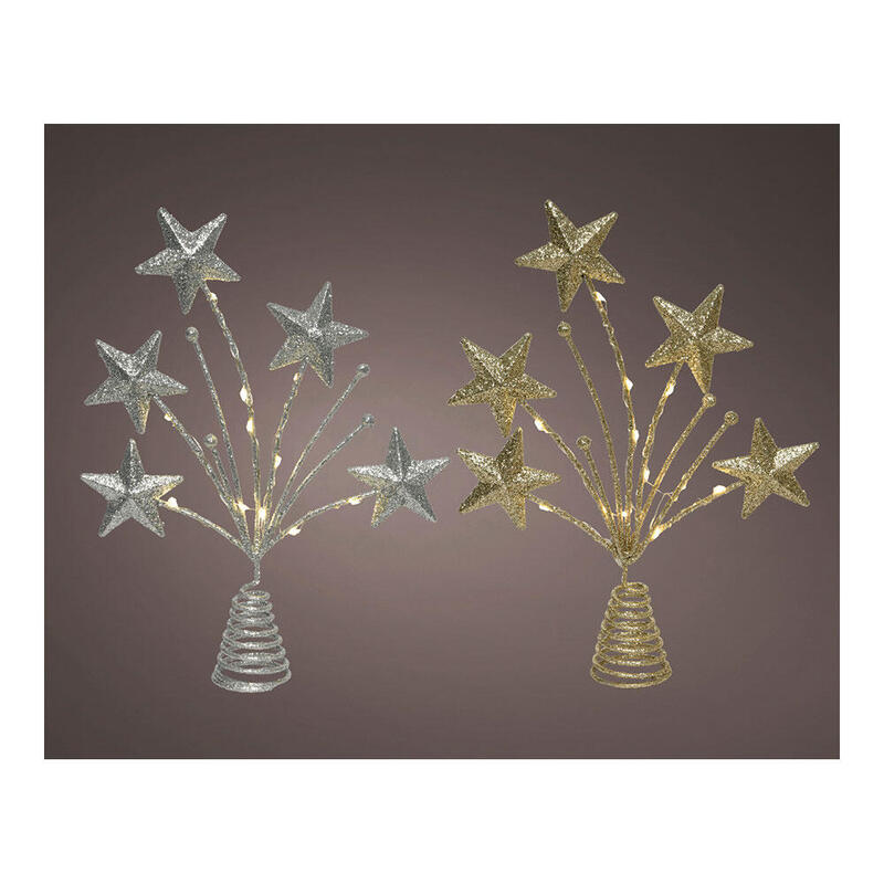 Adorno para copa Árbol de navidad estrella 5x21x31cm 12 leds colores surtidos
