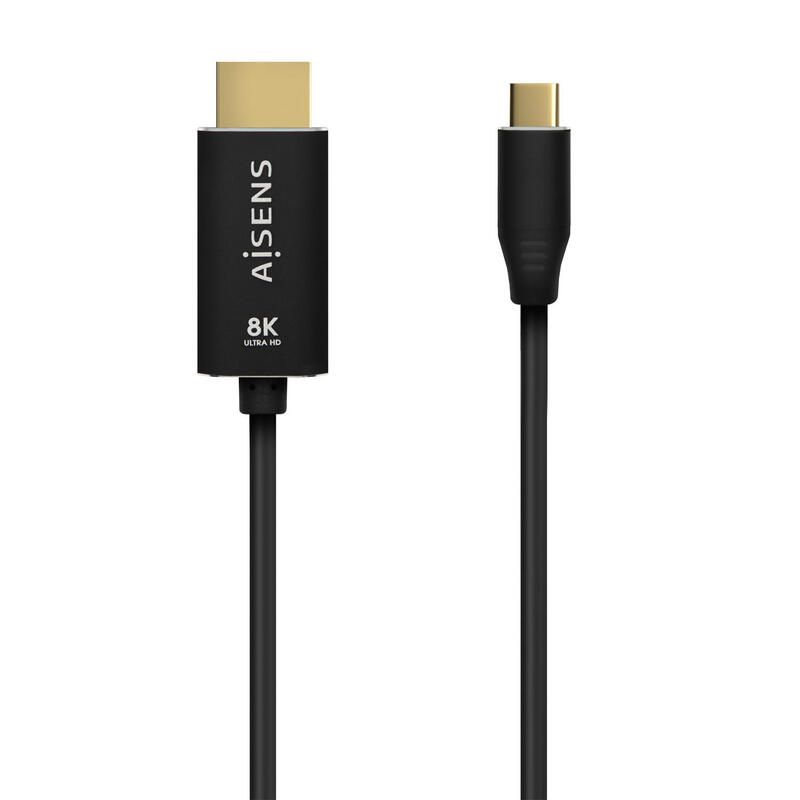 Aisens cable aluminio usb-c a hdmi 2.1 8k@60hz – usb-c/m-hdmi/m – 1m – negro