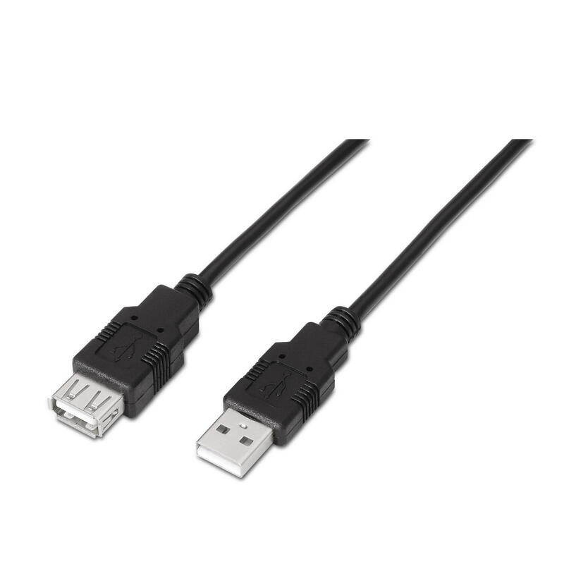 Aisens cable extension usb 2.0 – tipo a macho a hembra – 1.80m – negro