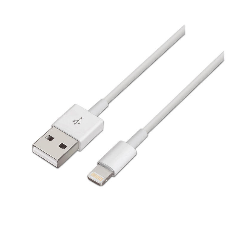 Aisens cable lightning a usb 2.0 – lightning/m-usb a macho – 2m – blanco
