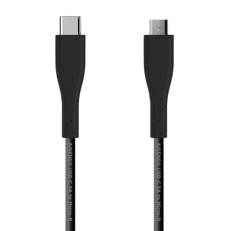 Aisens cable usb 2.0 3a – tipo usb-c/m-micro b/m – 1m – negro