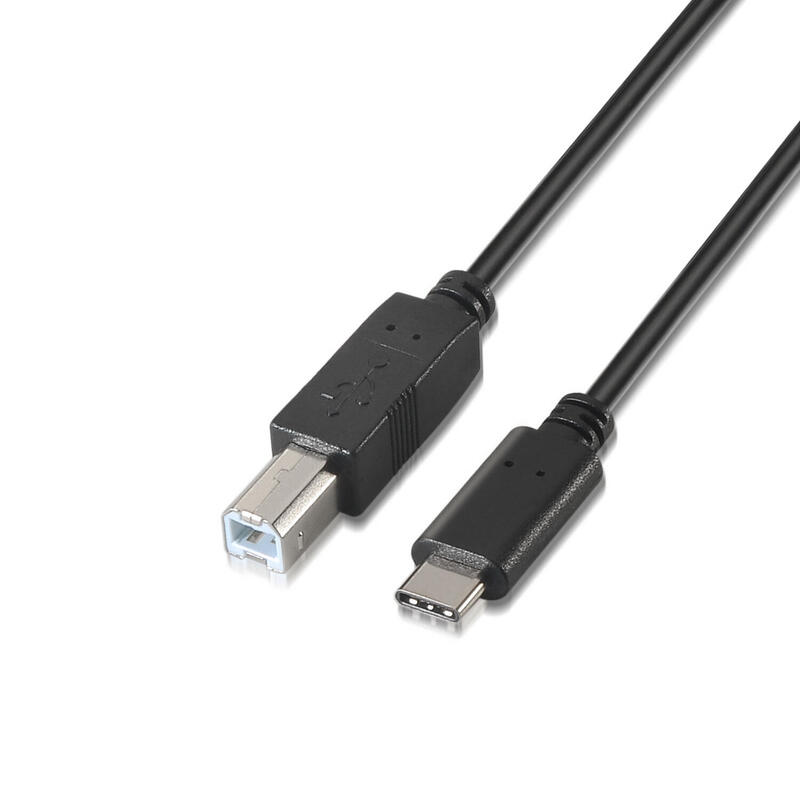 Aisens cable usb 2.0 impresora 3a – tipo usb-c/m-b macho – 2m – negro