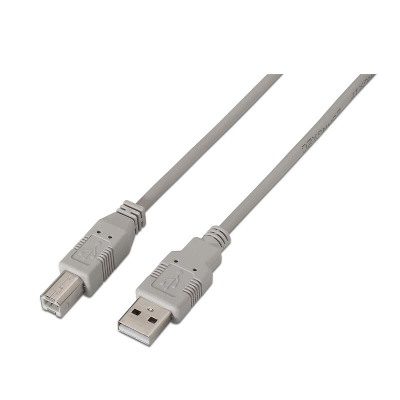 Aisens cable usb 2.0 impresora – tipo a macho a tipo b macho – 1m – beige