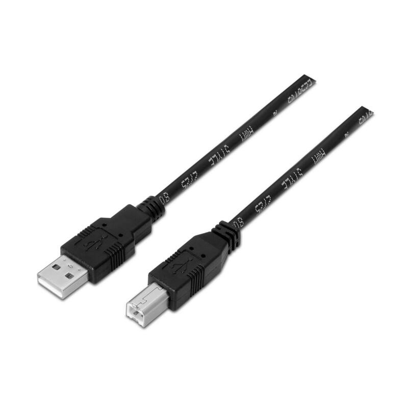Aisens cable usb 2.0 impresora – tipo a macho a tipo b macho – 3m – negro