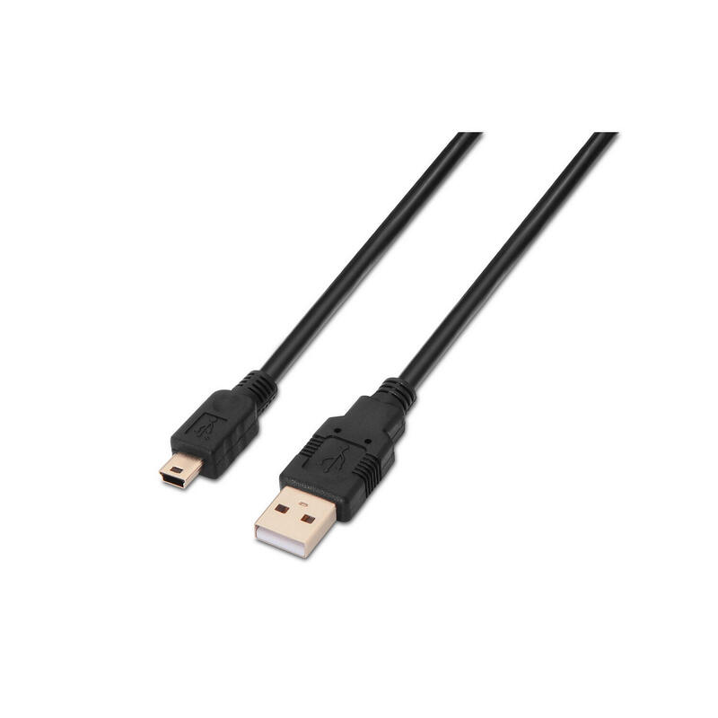 Aisens cable usb 2.0 – tipo a macho a mini b macho – 1m – negro