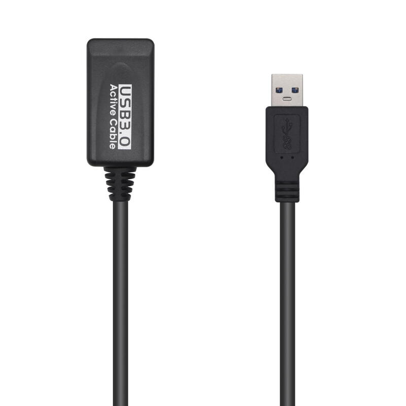 Aisens cable usb 3.0 prolongador con amplicador – tipo a/m-a/h – 5m – negro