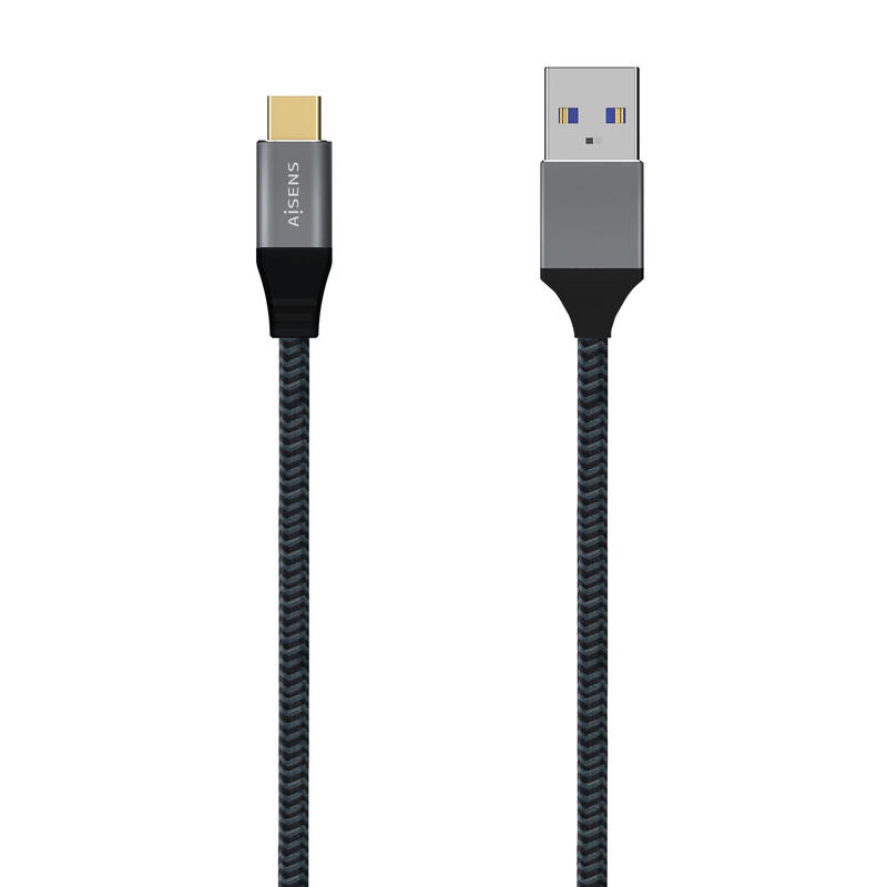 Aisens cable usb 3.1 gen2 aluminio 10gbps 3a – tipousb-c/m-a/m – 2m – gris