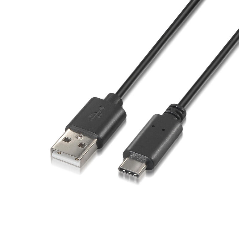 Aisens cable usb tipo c a usb a 2.0 – carga rapida – 1m – negro
