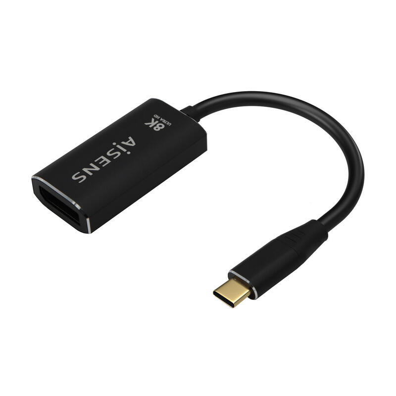 Aisens conversor aluminio usb-c a displayport 8k@60hz – usb-c/m-dp/h – 15cm – negro