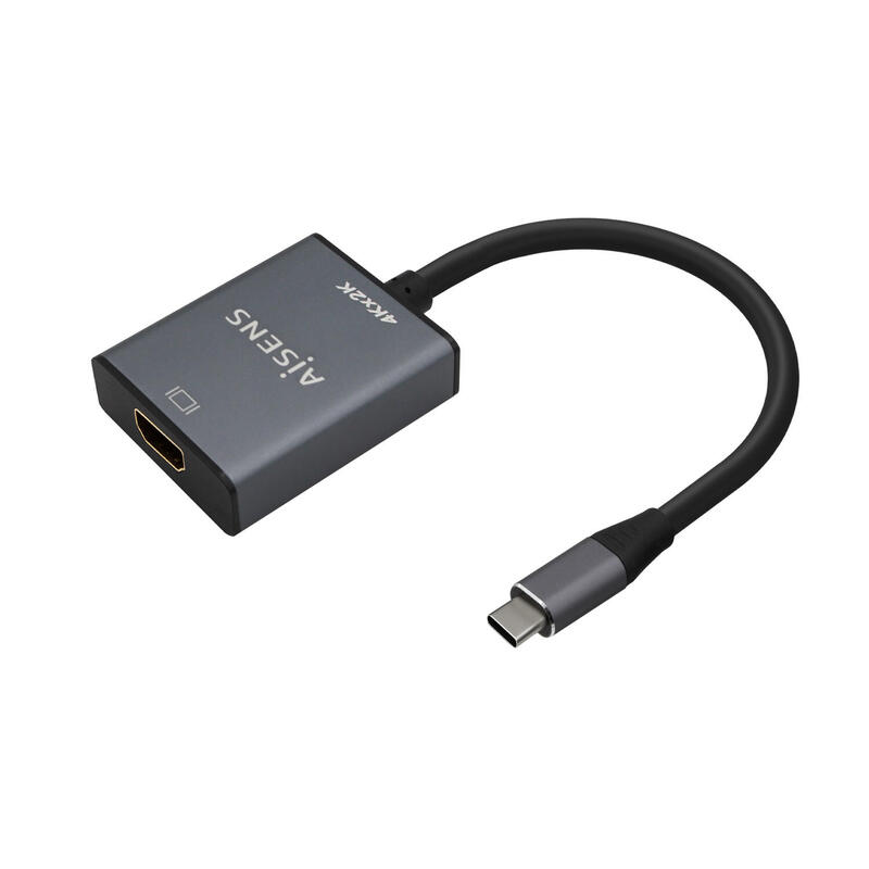 Aisens conversor aluminio usb-c a hdmi 4k@30hz – usb-c/m-hdmi/h – 15cm – gris