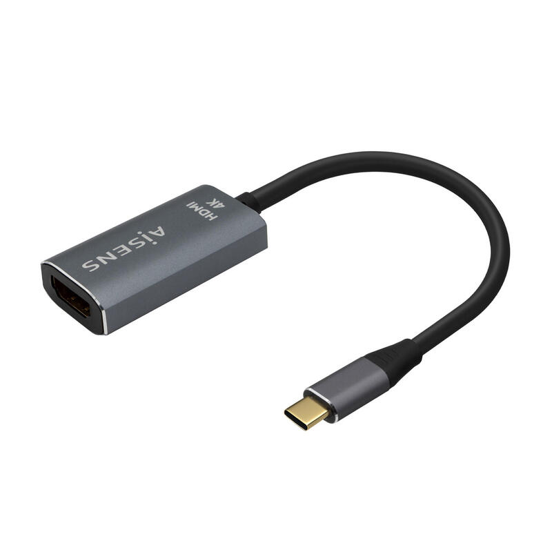 Aisens conversor aluminio usb-c a hdmi 4k@60hz – usb-c/m-hdmi/h – 15cm – gris